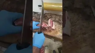 lamb Back Loin chops 🥩 cutting with Big Knife 🪓 #shorts