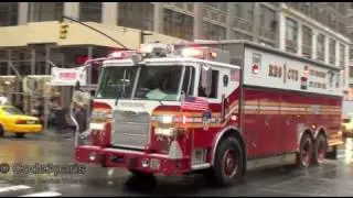 FDNY Rescue 1 Responding Lights and Siren with Massive Air Horn