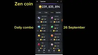Zen coin daily combo | zen coin daily combo  26 September | today zen coin  #zencoincombo #zencoin