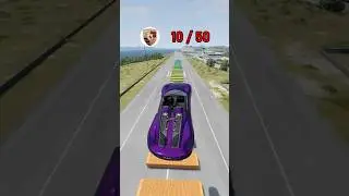 Mixed Cars vs 50 Containers: High Speed Jump! 😱💨 #beamngdrive #beamng  #crashdrive