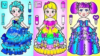 💖Paper Dolls💖 Poor Rapunzel Wants To Become Rich Princess Dress - Rapunzel Family 놀이 종이