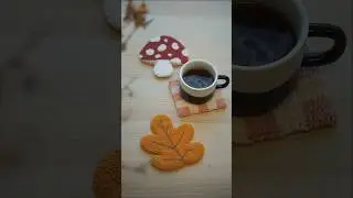 Punch needle coasters #diyfalldecor #punchneedle #autumn #diycrafts #mushroom #punchneedleart