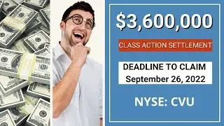 💲3,600,000.00 Class Action Settlement | Deadline CVU Stock News Today Money Stocks $CVU