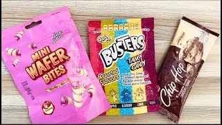 Satisfying Video || Love Letters Mini Wafer Bites Lollipop & Choco Bar & Buster Rainbow Candies ASMR