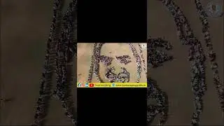 Students making kamaraj face