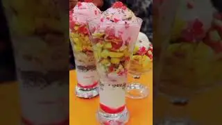 Mix fruit falooda & ice cream #icecream #falooda #fruits #desserts #shorts #status #food #eating