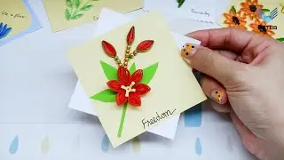 How to make quilling red flowers | DIY beautiful red flower quilling