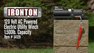 Ironton 120 Volt AC Powered Electric Utility Winch  1500-Lb. Capacity Galvanized Steel Aircraft Wire