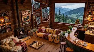 Rainy Jazz Cafe In Foresttime | Jazz Music in Coffee Shop Ambience for Work, Study and Relaxation