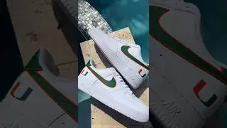 Win these custom UM AF1s! Giveaway details on IG @prolific.soles #umiami #customsneakers #diycrafts