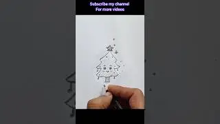 cute christmas tree drawing 🌲 #shorts #ytshorts #christmas  #draw