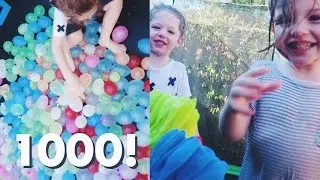 Trampoline Surprise: 1000 Water Balloons!