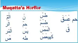 Quran dərsləri - Muqattaa hərflər