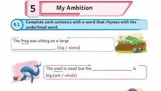 EE 5th standard English term 2 work book answers unit 5 My ambition
