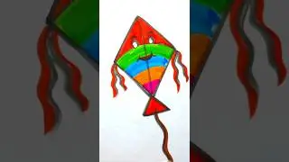 how to draw easy kite for kids #drawing #drawingforkids #kitedrawing #art #patang