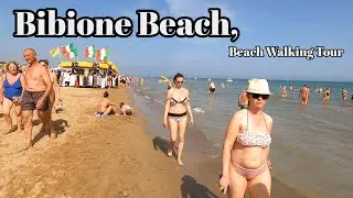 Bibione Beach, Italien Beach Walk 🏖  4K Beach Walking Tour