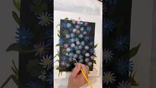 Easiest way to paint 3D flowers with acrylic paint. Simple hack technique for artistic projects #art