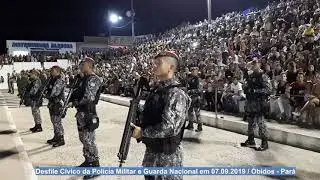 Desfile Cívico da Polícia Militar e Força Nacional em Óbidos Pará