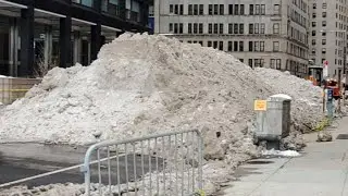 NYC Dept Of Sanitation Conducting Snow Removal And Melting Operations In Lower Manhattan, NYC