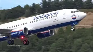 SunExpress of Turkey New Boeing 737-800 TC-SEJ Test Flight Takeoff & Landing