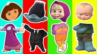 Wrong Heads Funny Masha and The Bear Smurfs Dora Mix Up