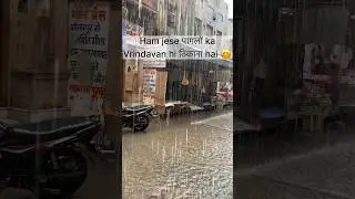 Vrindavan pyaro Vrindavan 😍 #rain #vrindavan #barish #janmashtami #shortsfeed