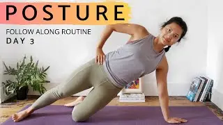 CORE & MID BACK EXERCISES FOR POSTURE AND STRENGTH Day 3 -Rounded Shoulder Exercises Posture Workout
