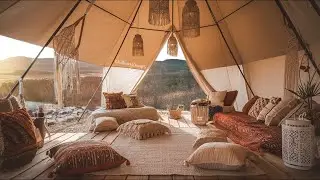 🏕✨ BOHO GLAMPING CON VISTA AL VALLE DEL R&Iacute;O | Interior acogedor, canto de p&aacute;jaros y amanecer ☕🌿🌅