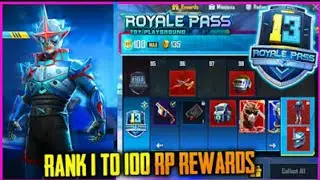 Season 13 royal pass rewards  pubg mobile 1 to 100 all conform  rewards🔥🔥🔥🔥