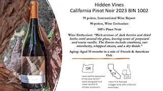 Hidden Vines California Pinot Noir 2023 Bin 1002 Staff Training Clip