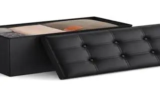 A must-have product! SONGMICS 30 Inches Folding Storage Ottoman Bench, Storage Chest, Footrest, Co