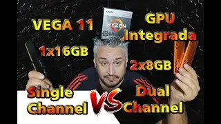 Single Channel vs Dual Channel na APU Ryzen 5 3400G ⚡ 1x16GB VS 2x8GB com V&iacute;deo Integrado VEGA 11