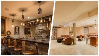75 Mid-sized Basement With A Bar Design Ideas You'll Love 🔴