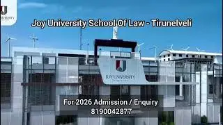 Joy University Tirunelveli Law Admission 2026 | BA LLB |3 Yr LLB |LLM | #JoyUniversity #LawAdmission