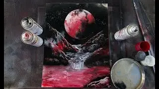 Spray Paint Art, Rocks and Waterfall Tutorial