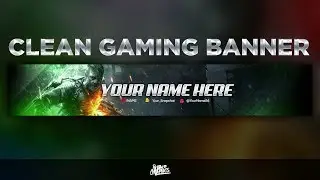 FREE GFX: Free Photoshop GAMING Banner Template: 2D Clean YouTube Gaming Style Banner Design [2019]