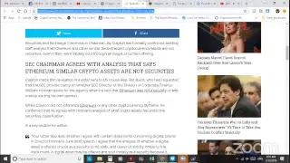 SEC Chief Confirms Analysis That Ethereum isn&rsquo;t a Security