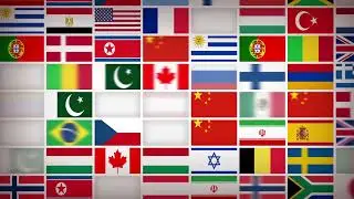 World Countries Flags Background - Abstract Mosaic Of World National Flags Loop