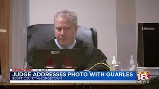 Judge Privett addresses photo with Ryan Quarles