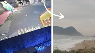 Um gamer na praia kkkk