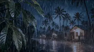 Midnight Rain in a Peaceful Village 🌧️ Heavy Rain Sounds for Deep Sleeping