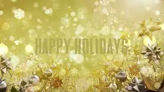 2 Hour Happy Holidays Background in Gold with Holiday Music