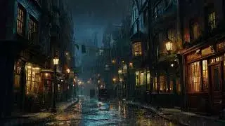 Dark Victorian London Rainstorm and Thunder Ambience for Deep Sleep, Anxiety Relief and Night Calm