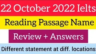22 October 2022 Ielts exam Morning slot reading,listening answers with writing task complete review