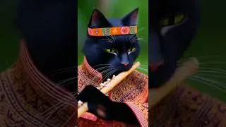 Animasi kucing bermain alat musik seruling #cat #music