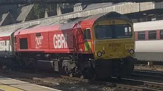 Gbrf inspiration Railway200 train 66710+66719 passing through Lincoln Central heading to Doncaster. 