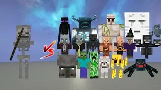 SKELETON VS EVERY MINECRAFT MOB Minecraft Mob Battle