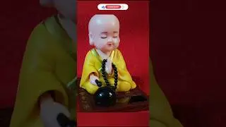 Cute monk Buddha statue unboxing | solar power chanting Buddha | #shortsviral #cardashboard #tamil