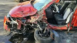 Cremaonline: Crema. Scontro in tangenziale tra un'auto e un furgone: ferita una persona
