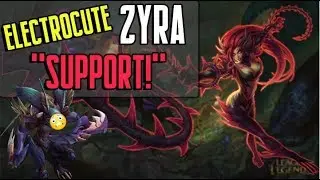 *Electrocute Zyra Support*! Lane Dominance. Enemy jungle left bot lane to die.